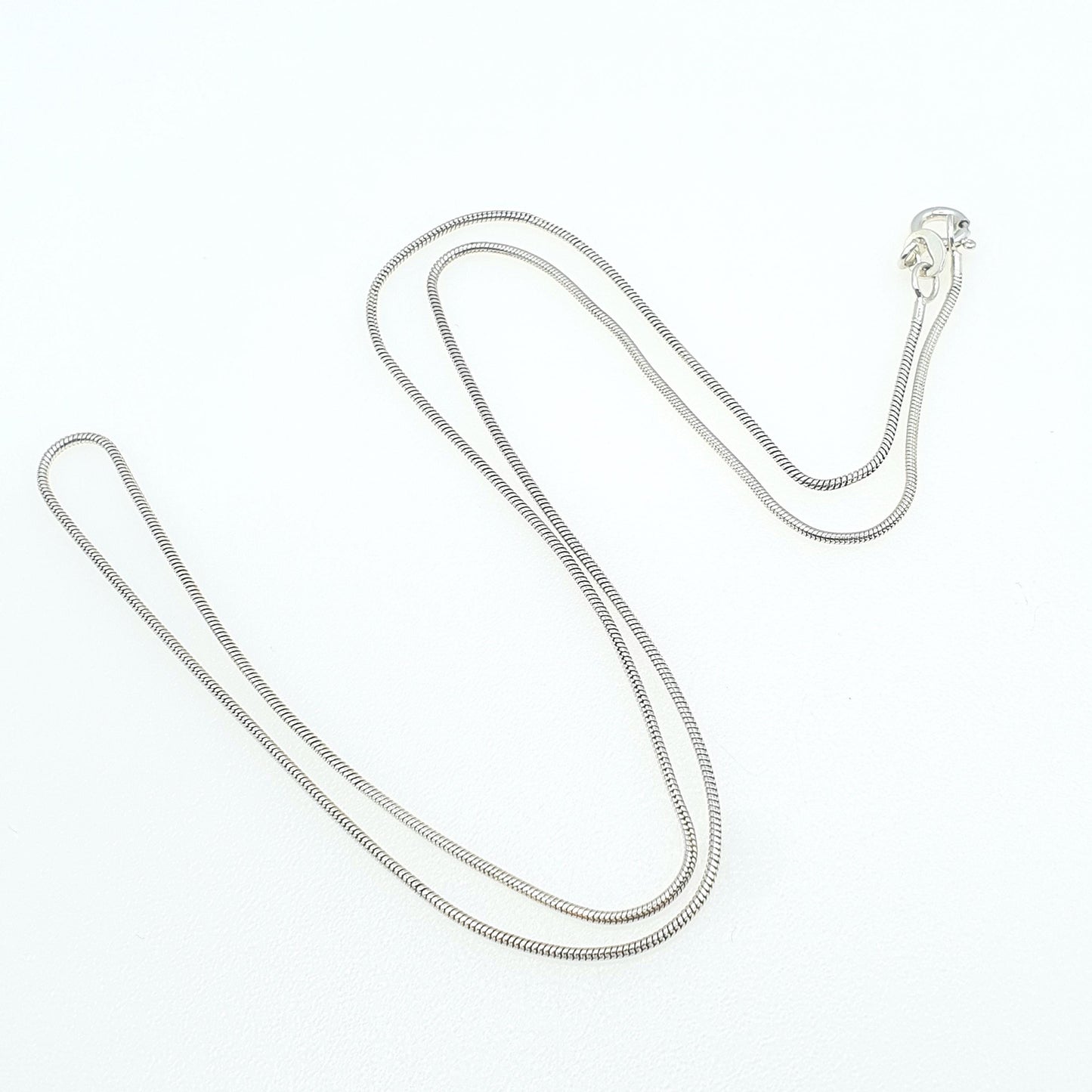 Vintage Sterling Silver Snake Link Chain Necklace 3.67g 49cm Retro Womens Jewelry Jewellery Unisex Minimalistic Simple Dainty