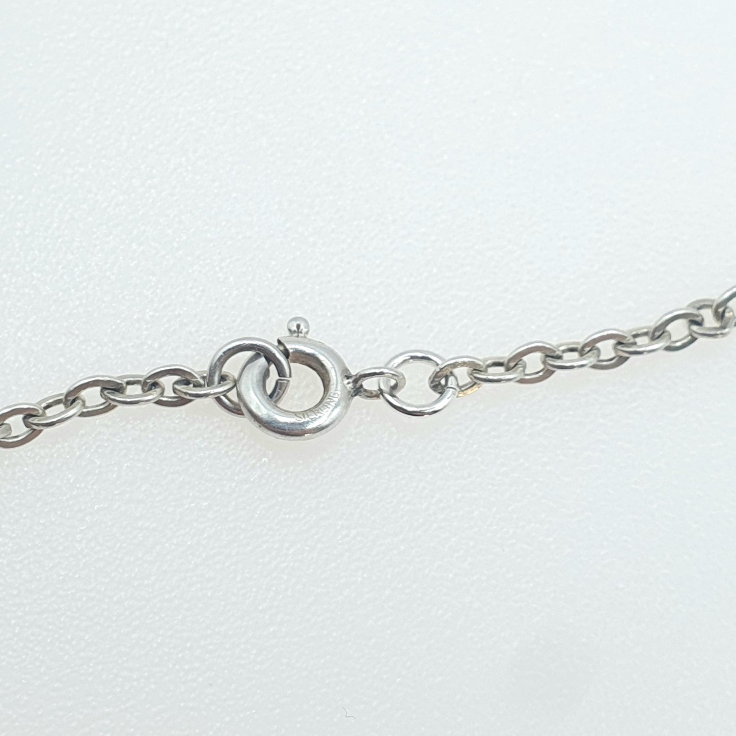 Vintage Sterling Silver Cable Link Chain Necklace Oval Trace Link 5.13g 61cm Long Women Mens Unisex Retro