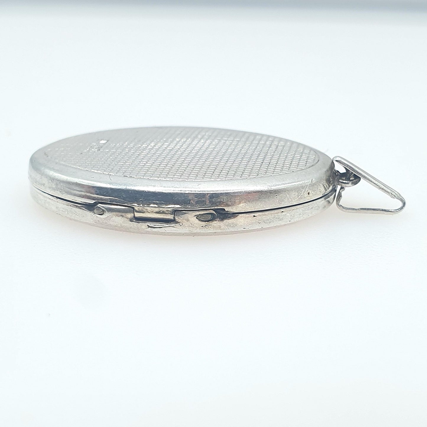 Vintage GEORG JENSEN Sterling Silver Locket Oval Flower Engraved Necklace Pendant Picture Photo Womens Jewelry Jewellery Unisex