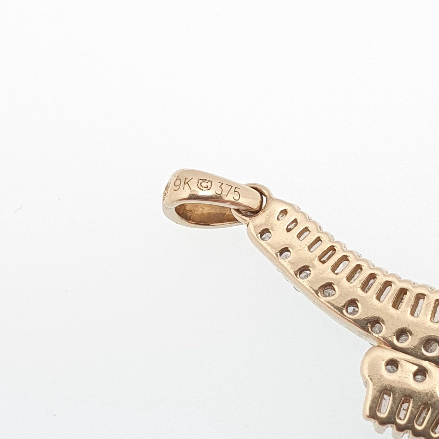 Modernist 9ct Gold Diamond Pendant Baguette & Brilliant Cut Genuine Natural Diamond Necklace Solid 375 9k Jewelry Jewellery