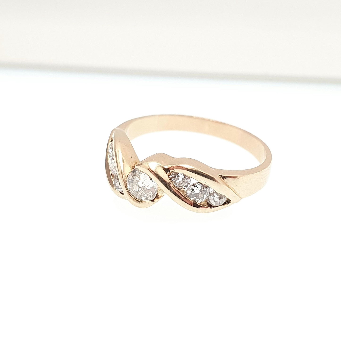 Antique Old Cut Diamond 18k 18ct Gold Ring Vintage Creation 0.5ct Natural Diamonds Solid 750 Engagement Wedding Jewelry