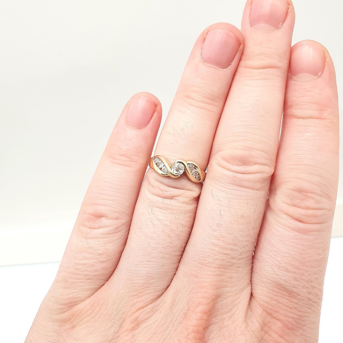 Antique Old Cut Diamond 18k 18ct Gold Ring Vintage Creation 0.5ct Natural Diamonds Solid 750 Engagement Wedding Jewelry