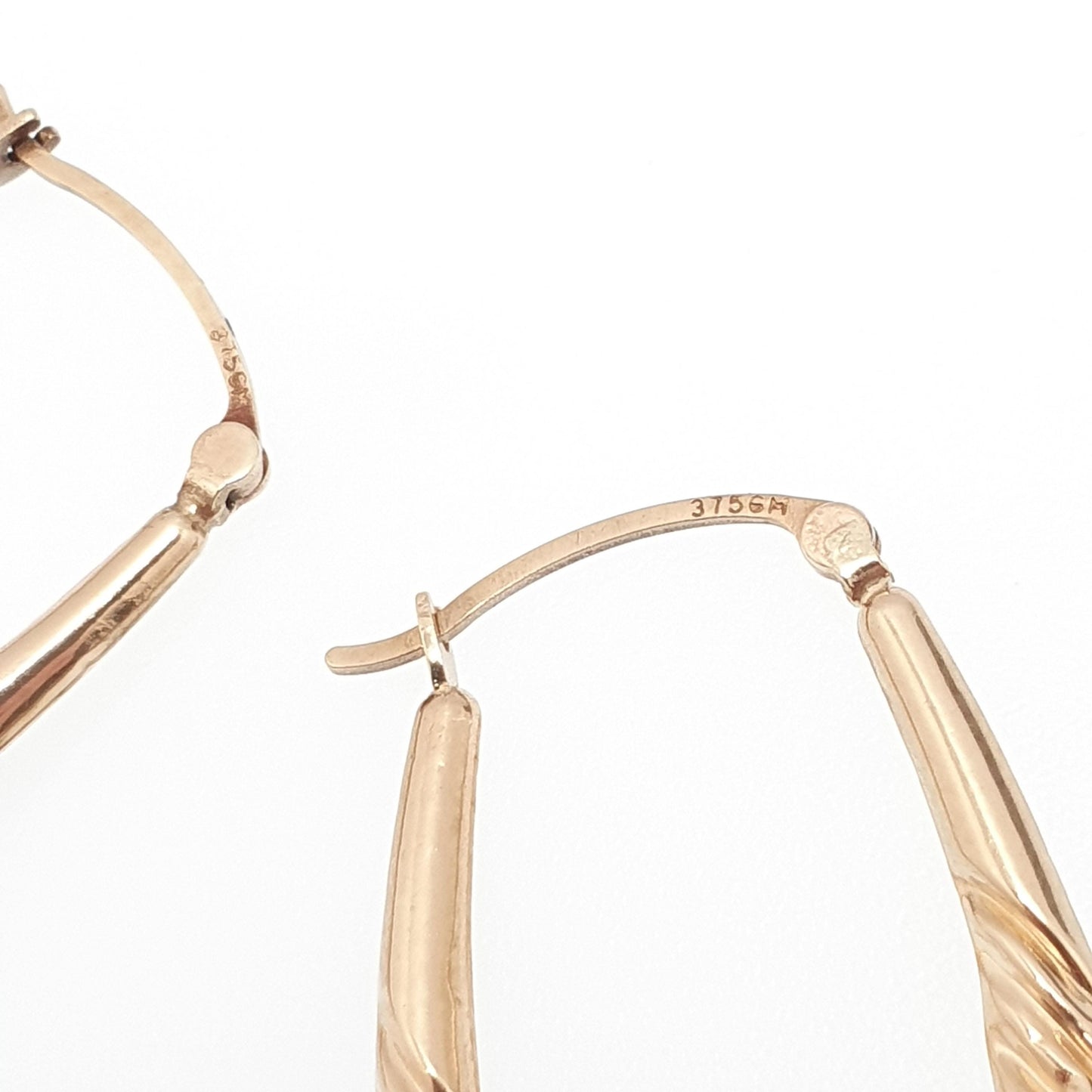 Vintage 9ct 9k Gold Hoop Earrings Large Big Gypsy Creole U Shape 1980s 375 9 Carat Dangle Hanging Womens Jewelry Jewellery