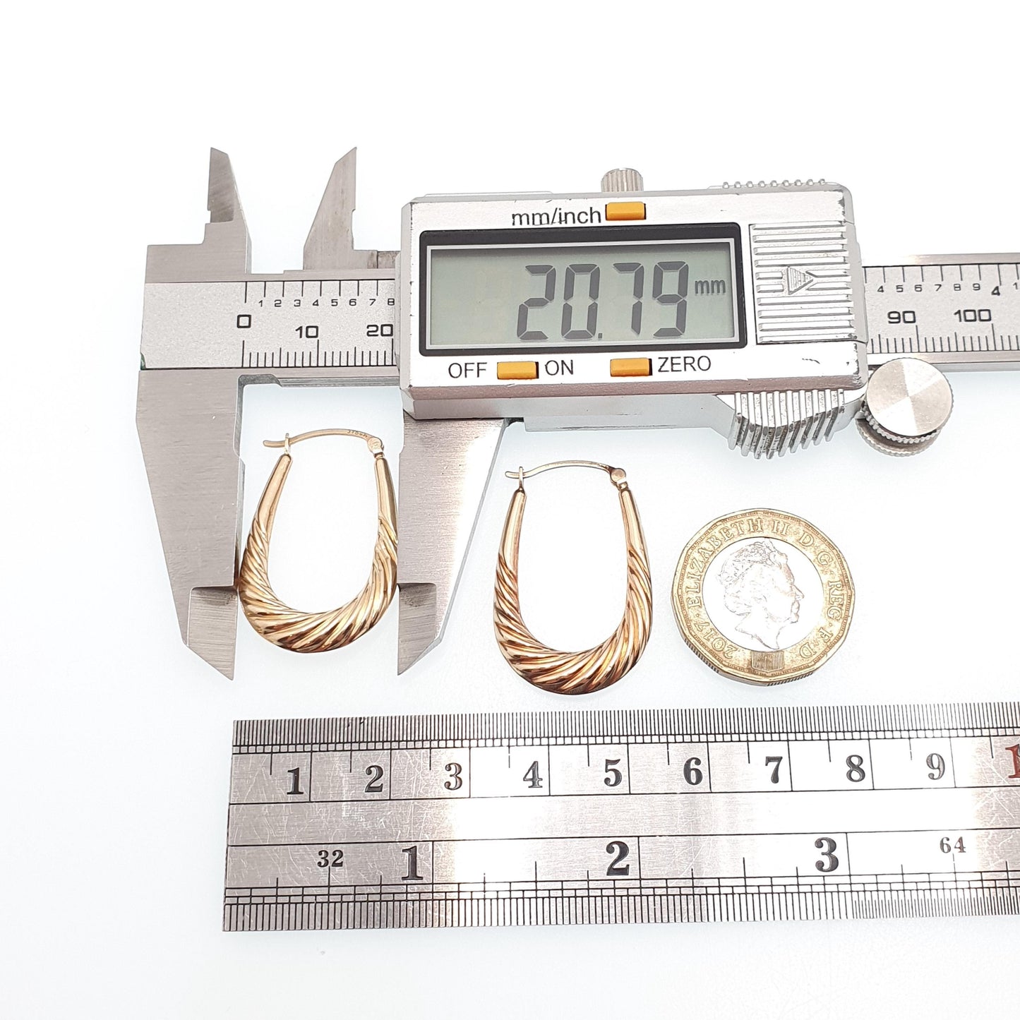 Vintage 9ct 9k Gold Hoop Earrings Large Big Gypsy Creole U Shape 1980s 375 9 Carat Dangle Hanging Womens Jewelry Jewellery