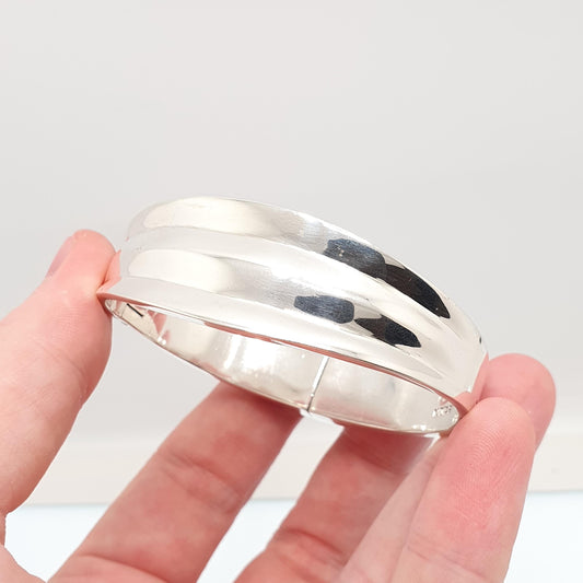 Vintage Sterling Silver EXIGN Bangle Swedish Bracelet Solid 925 Sweden 2000 Hallmark 55.77g Scandinavian Modernist Womens Jewelry Jewellery