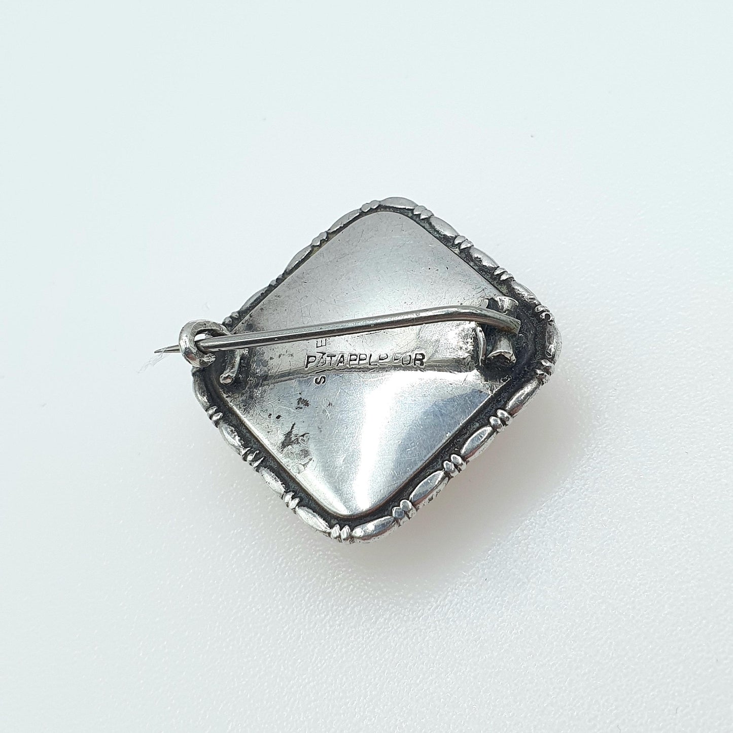 Antique Art Deco Solid Silver Butterfly Wing Bird Brooch Hand Painted Jewelry Vintage Womens Mens Insect Jewelry