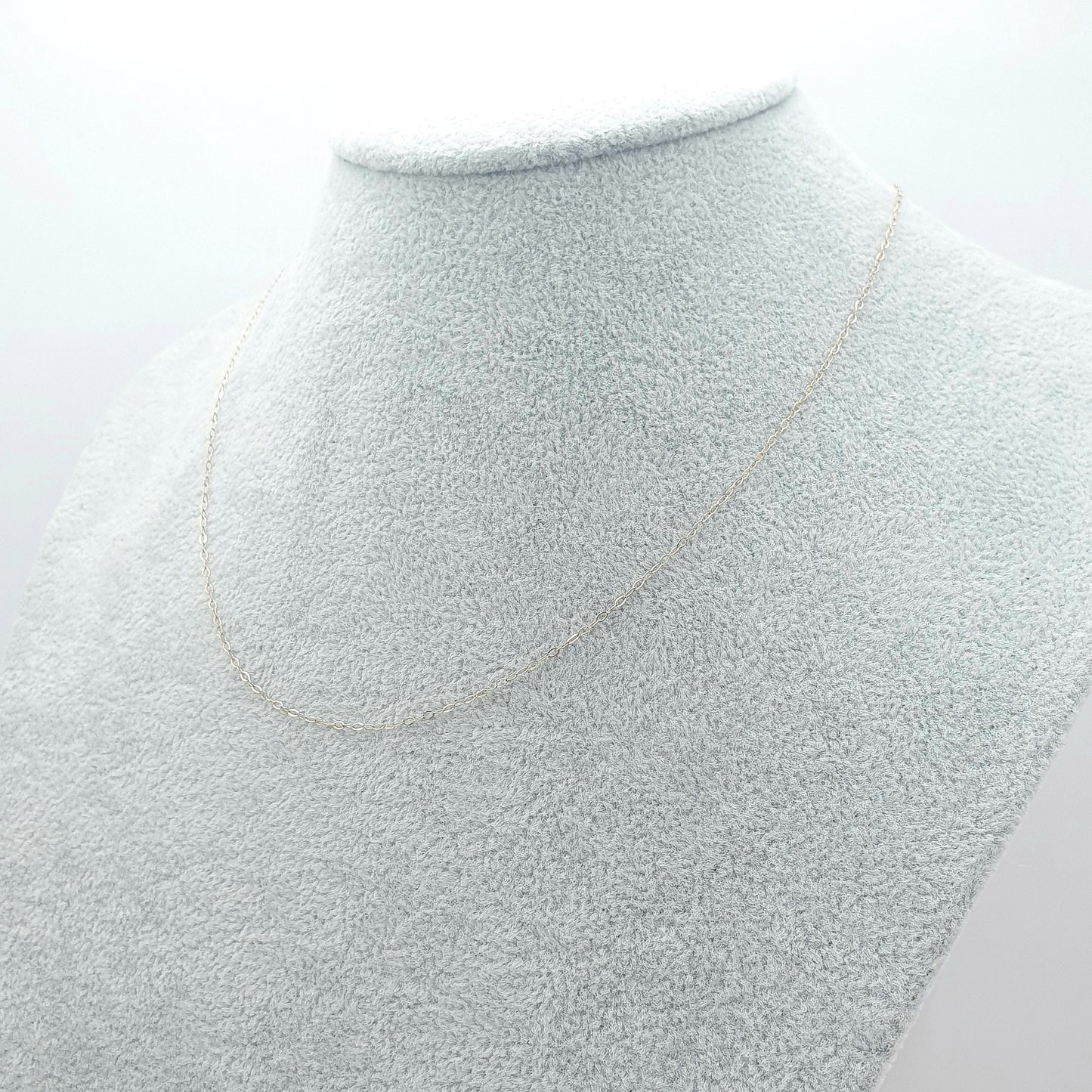 Vintage 9ct Gold Cable Link Chain Necklace Fine Trace Link Oval Solid 9k 9kt 0.37g 41cm Jewelry Jewellery