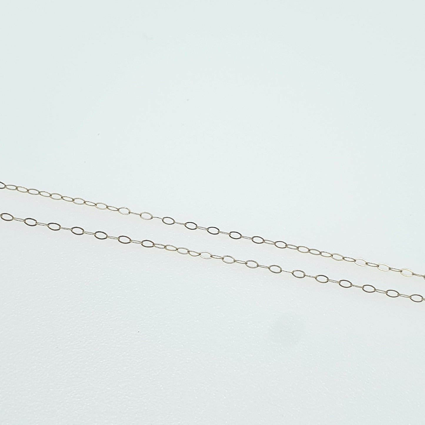 Vintage 9ct Gold Cable Link Chain Necklace Fine Trace Link Oval Solid 9k 9kt 0.37g 41cm Jewelry Jewellery