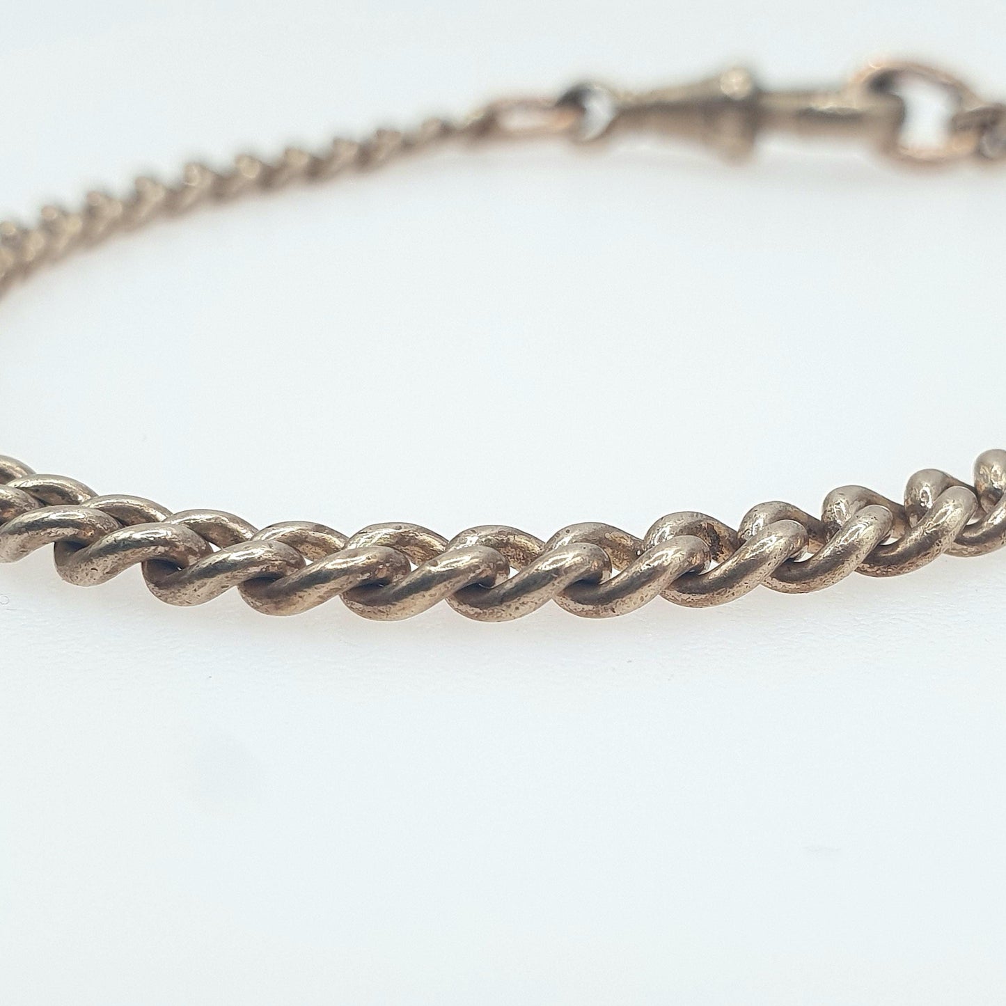 Antique Victorian Rose Rolled Gold Curb Link Bracelet Dog Clip Gold Filled 9.01g 20.5cm Jewelry Jewellery Mens Womens