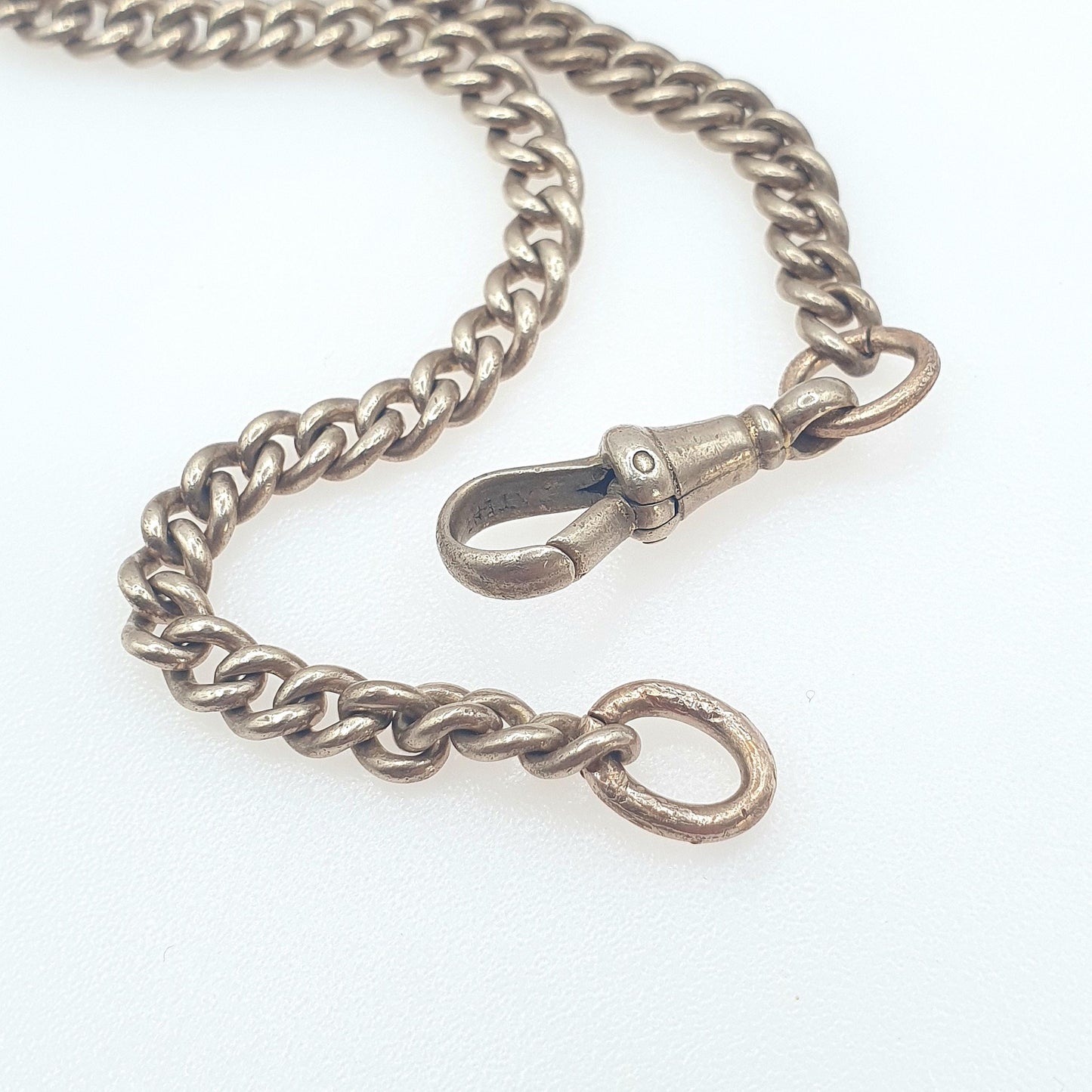Antique Victorian Rose Rolled Gold Curb Link Bracelet Dog Clip Gold Filled 9.01g 20.5cm Jewelry Jewellery Mens Womens