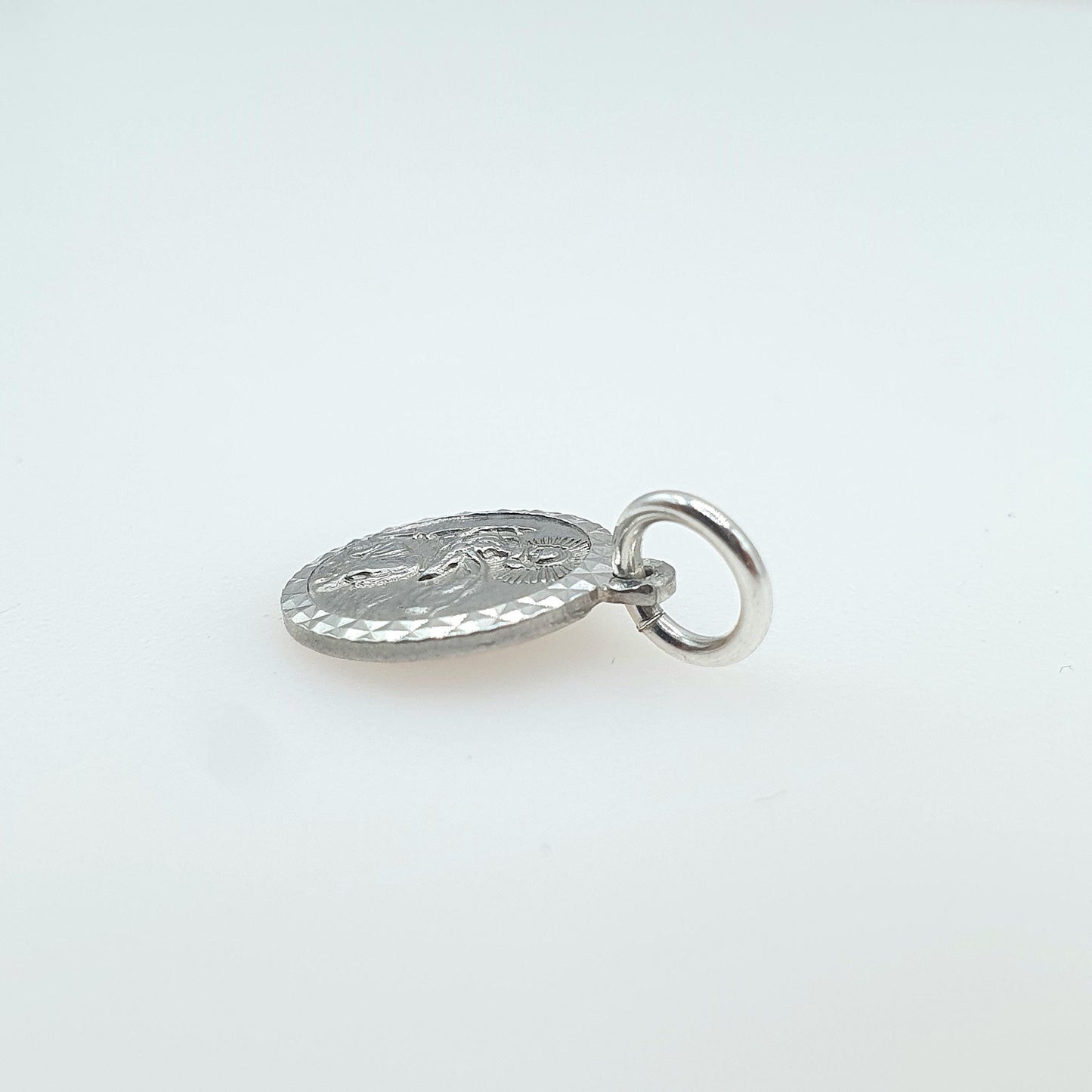 Vintage Sterling Silver Tiny St Christopher Charm Pendant Car Plane Double Sided Saint Womens Mens Jewellery Jewelry