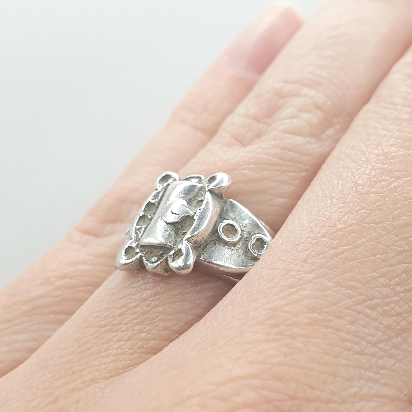 Antique Victorian Solid Silver Buckle Ring Belt Band Loyalty and Commitment Womens Mens Jewelry Jewellery UK K US 5.25