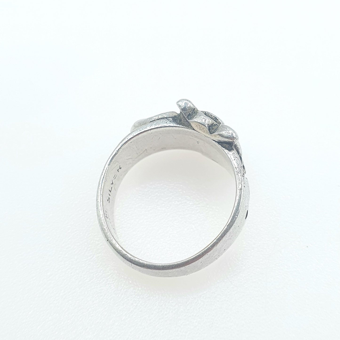 Antique Victorian Solid Silver Buckle Ring Belt Band Loyalty and Commitment Womens Mens Jewelry Jewellery UK K US 5.25