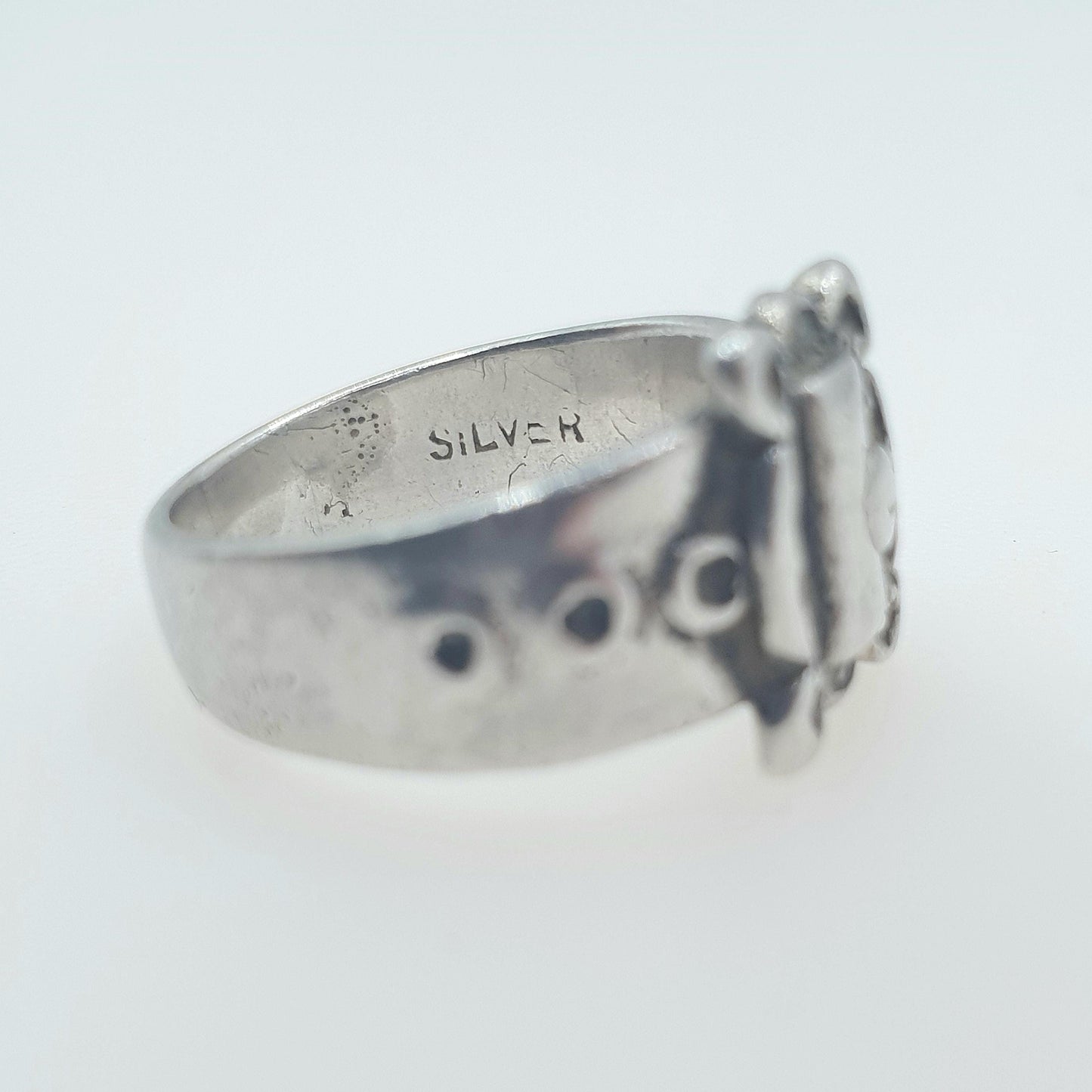 Antique Victorian Solid Silver Buckle Ring Belt Band Loyalty and Commitment Womens Mens Jewelry Jewellery UK K US 5.25