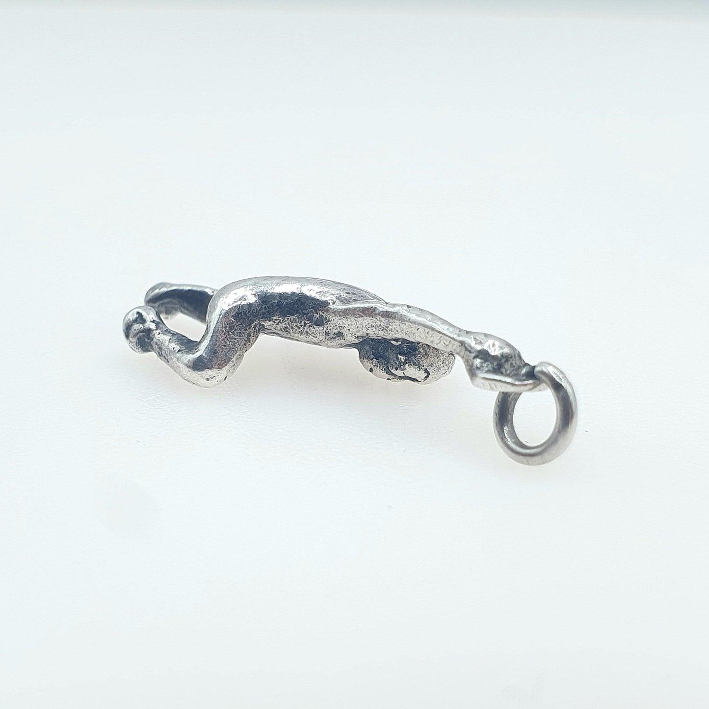 Antique Solid Silver Monkey Charm Pendant Hanging Chimp Victorian Ape Animal Cute Womens Jewelry Vintage Jewellery