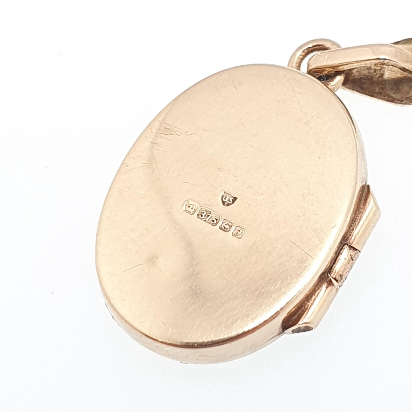 Vintage Solid 9ct 9k Gold Ruby Locket Small Oval All 9kt 9 Carat Star Centre Genuine Gemstone Necklace Photo Picture Pendant