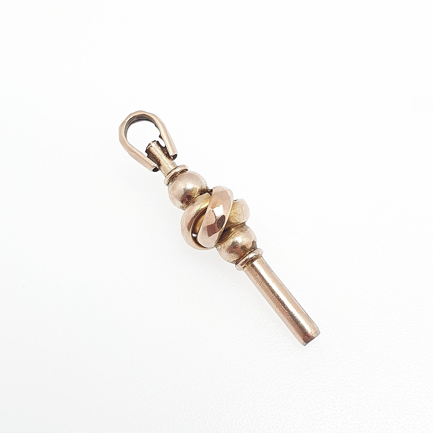 Antique Victorian 9ct Gold Knot Pocket Watch Key Fob Pendant Solid 9k 375 Necklace Infinity Vintage Jewellery Jewelry