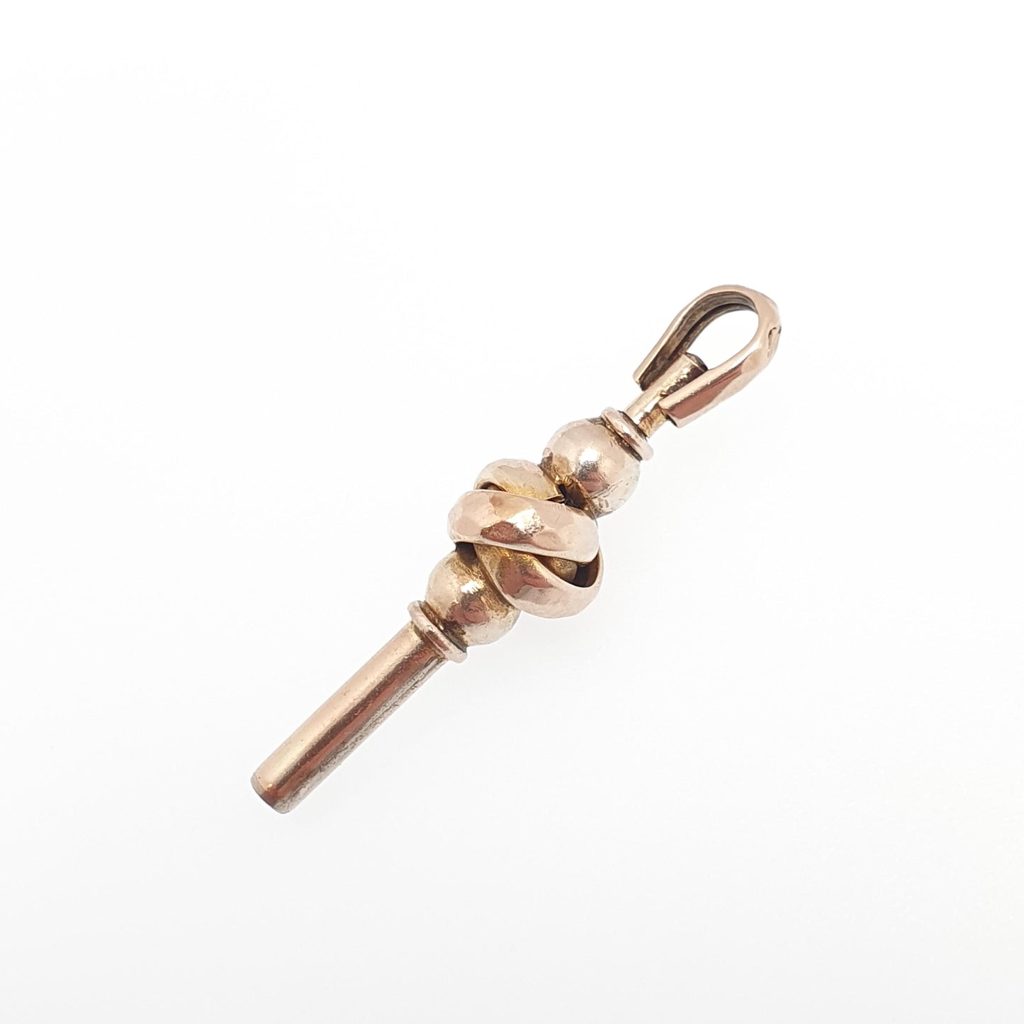Antique Victorian 9ct Gold Knot Pocket Watch Key Fob Pendant Solid 9k 375 Necklace Infinity Vintage Jewellery Jewelry