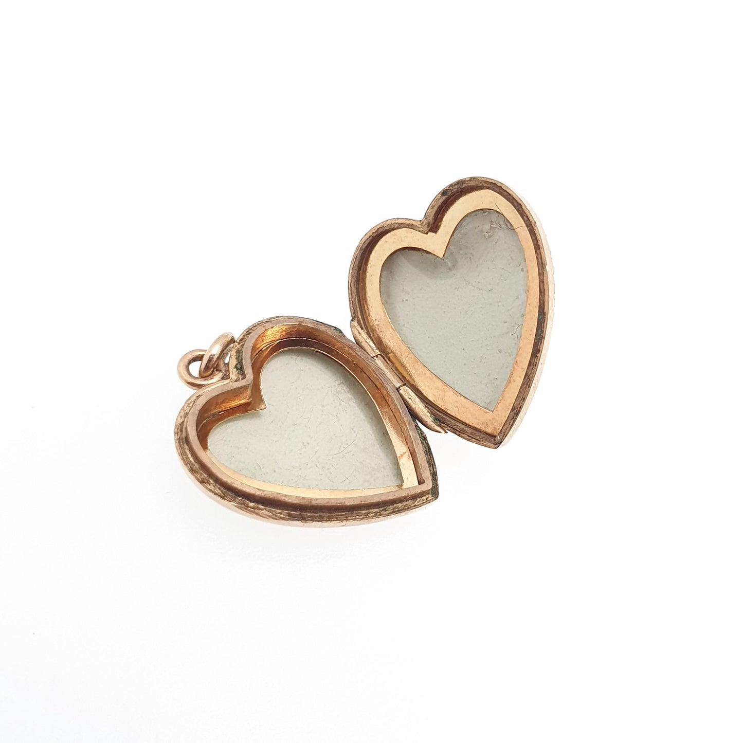 Antique 9ct Gold Heart Locket Cute Engraved Solid 9k 375 Pendant Love Gift Back & Front Necklace Jewelry Womens Jewellery