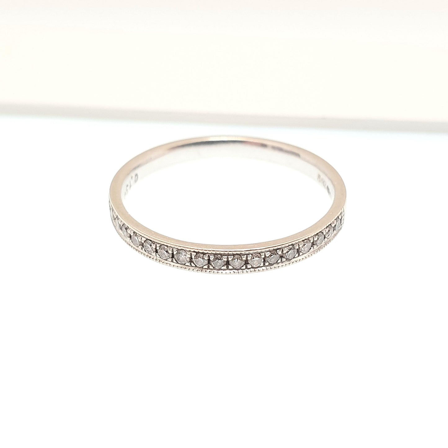 Vintage 18ct Gold Diamond Ring Half Eternity White Gold Natural Diamonds Wedding Womens Engagement Jewelry Jewellery