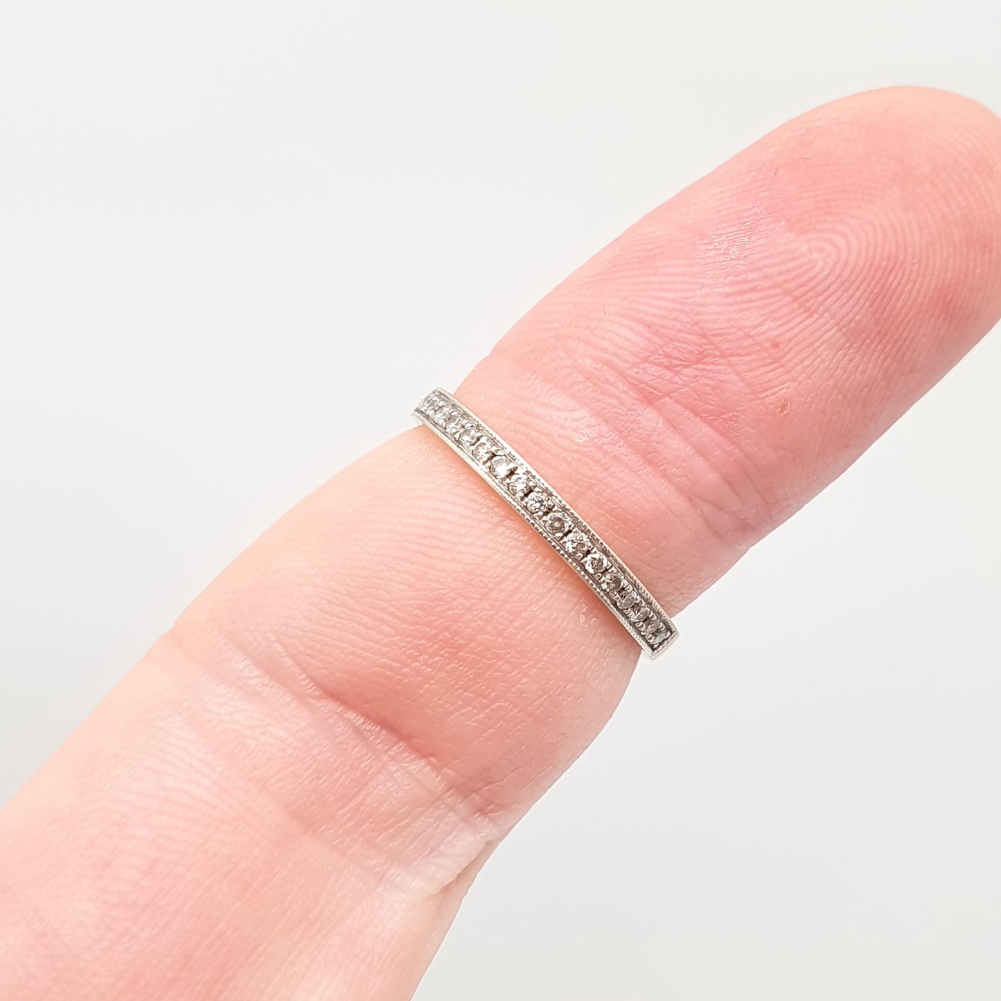 Vintage 18ct Gold Diamond Ring Half Eternity White Gold Natural Diamonds Wedding Womens Engagement Jewelry Jewellery