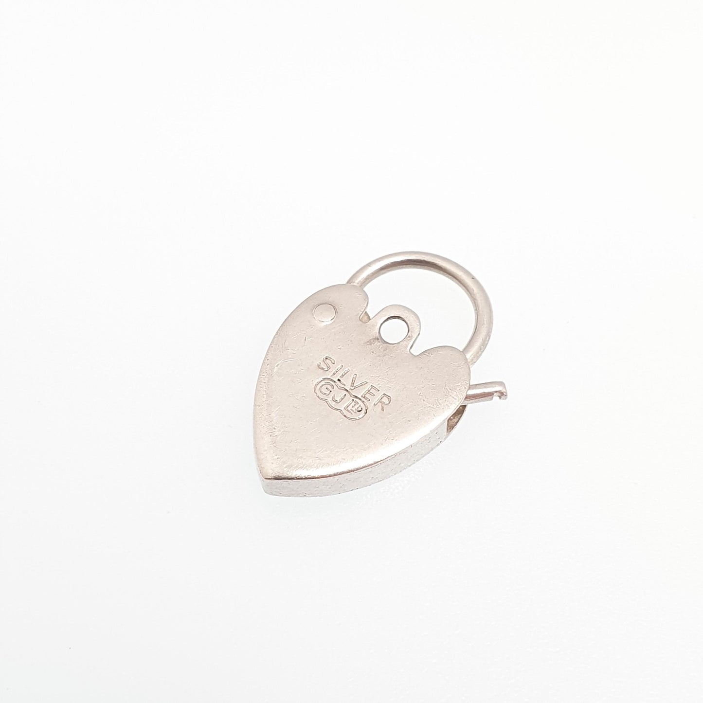 Vintage GEORG JENSEN Sterling Silver Engraved Padlock Heart Clasp Charm Pendant Necklace Bracelet Womens Retro Jewelry Jewellery