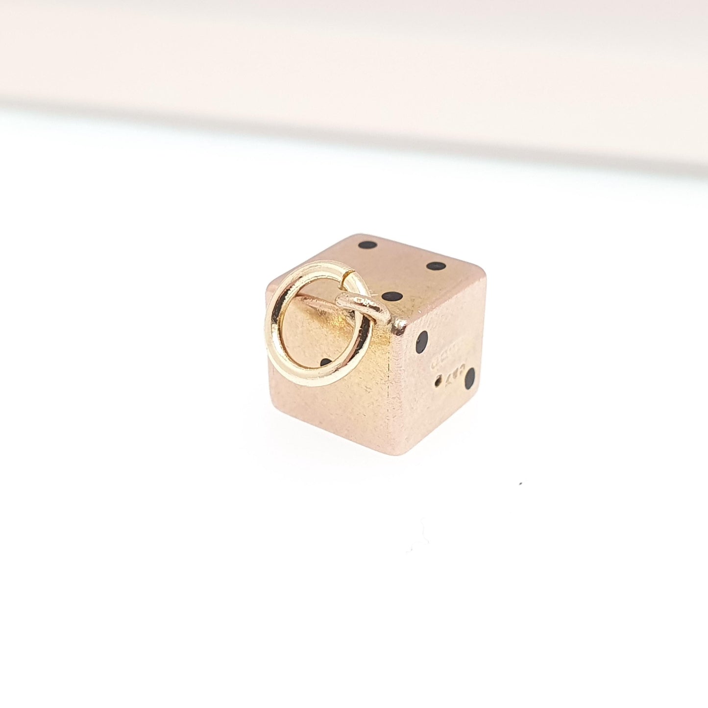 Vintage 9ct 9k Gold Dice Charm Bracelet Necklace Pendant Die Solid 375 Lucky Gambling Gamble Womens Mens Jewelry Jewellery