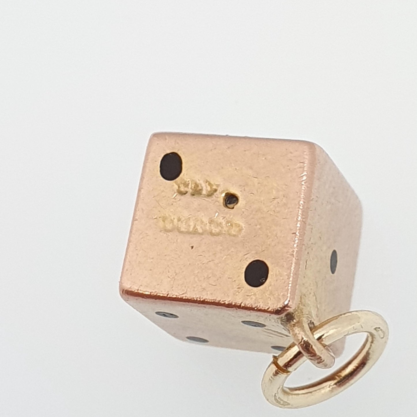 Vintage 9ct 9k Gold Dice Charm Bracelet Necklace Pendant Die Solid 375 Lucky Gambling Gamble Womens Mens Jewelry Jewellery