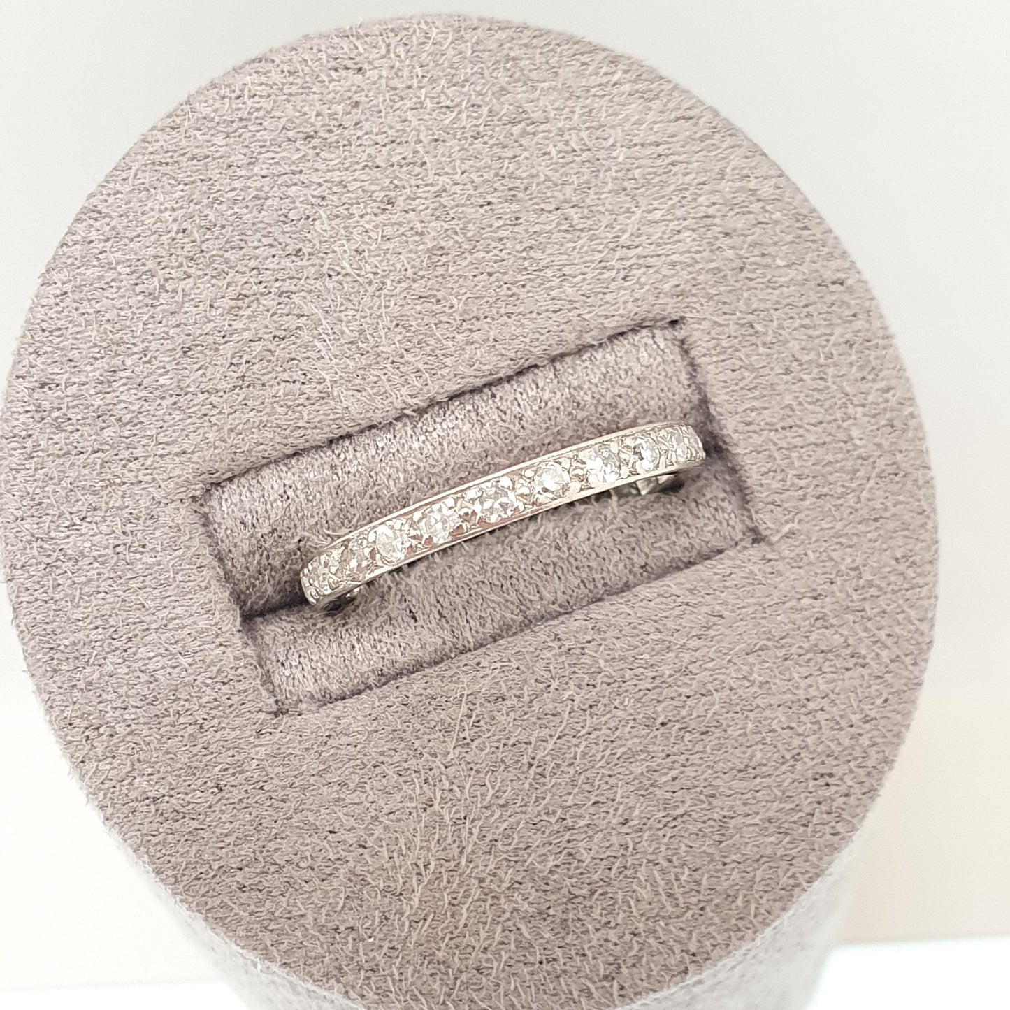 Antique Art Deco Platinum Diamond Eternity Ring 1920s Natural Diamonds Gemstone Full Band Stacker Wedding Womens Jewellery Jewelry