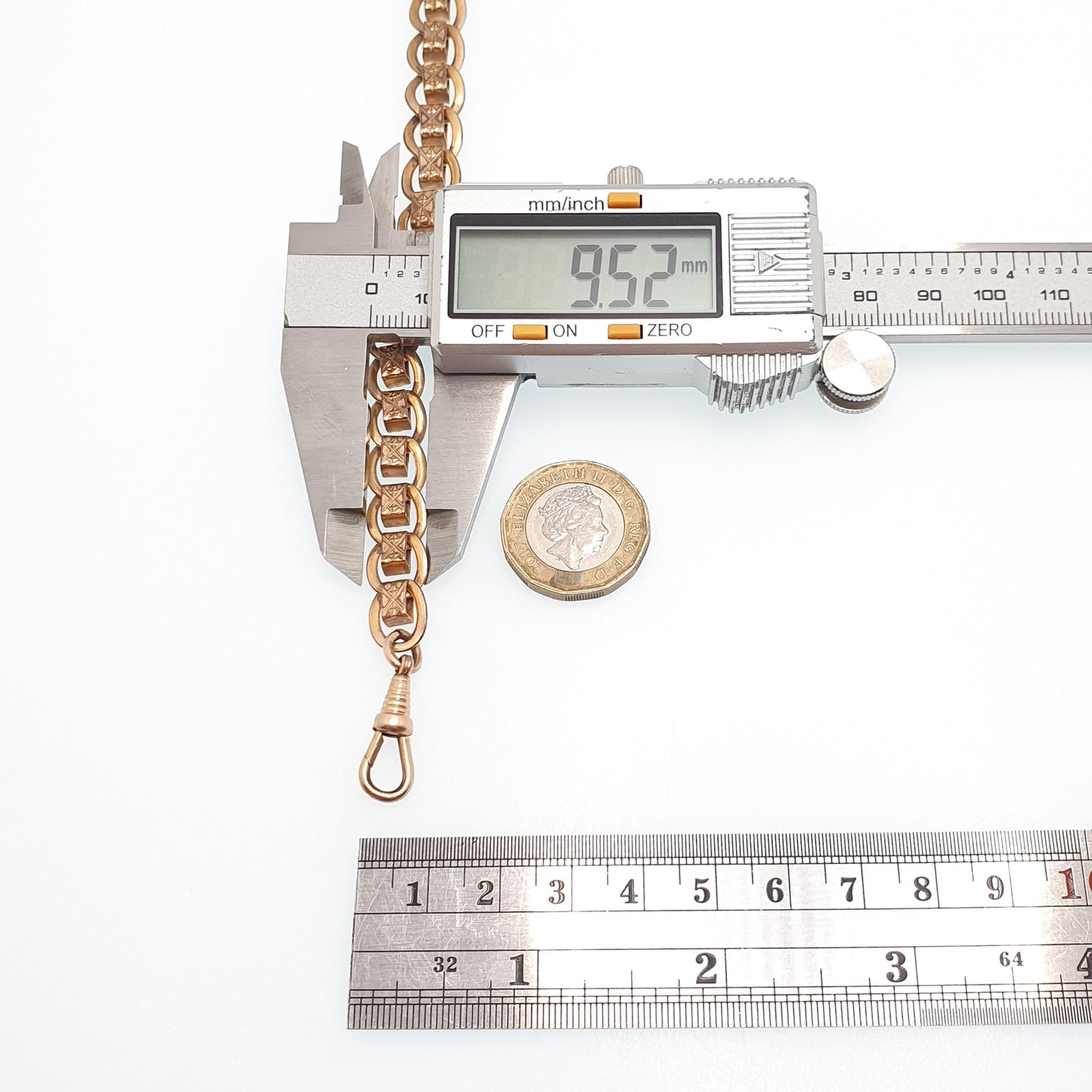 Antique Rolled Rose Gold Albert Chain Bracelet French Victorian Gold Filled Dog Clip Curb Link 22cm 16.78g Jewelry Jewellery Womens