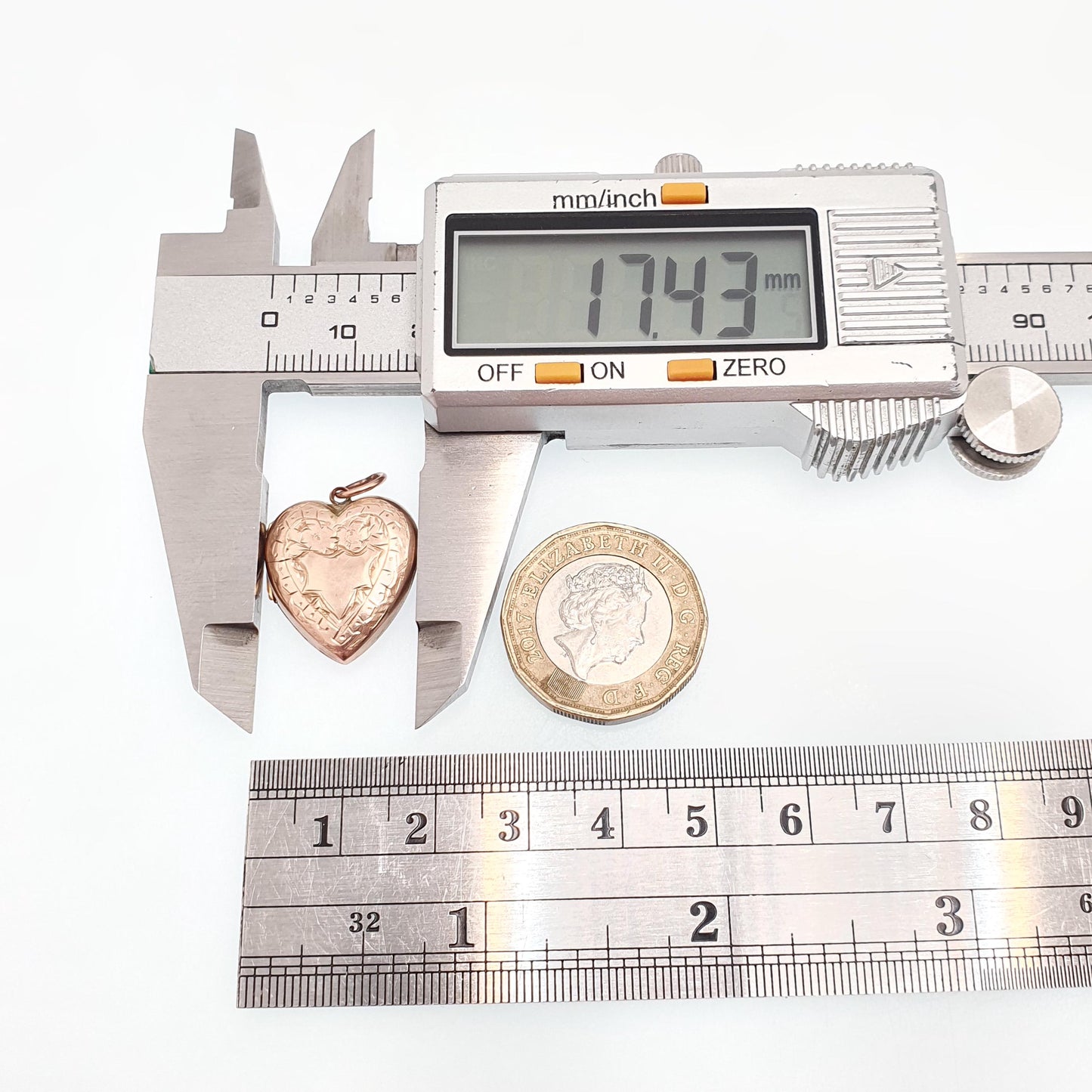Antique Victorian 9ct Rose Gold Heart Locket Solid 9k 9kt Back and Front Engraved Pendant Love Necklace Jewelry Womens Jewellery