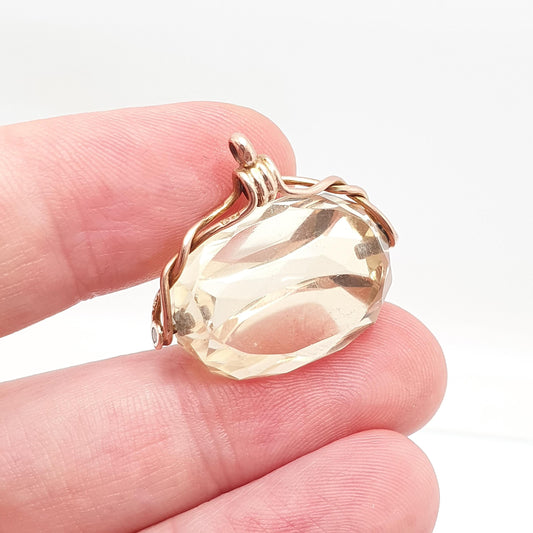 Antique 9ct 9k Gold Citrine Spinner Fob Pendant Necklace Genuine Gemstone Albert 1911 Hallmark Solid 9kt Vintage Jewellery Jewelry