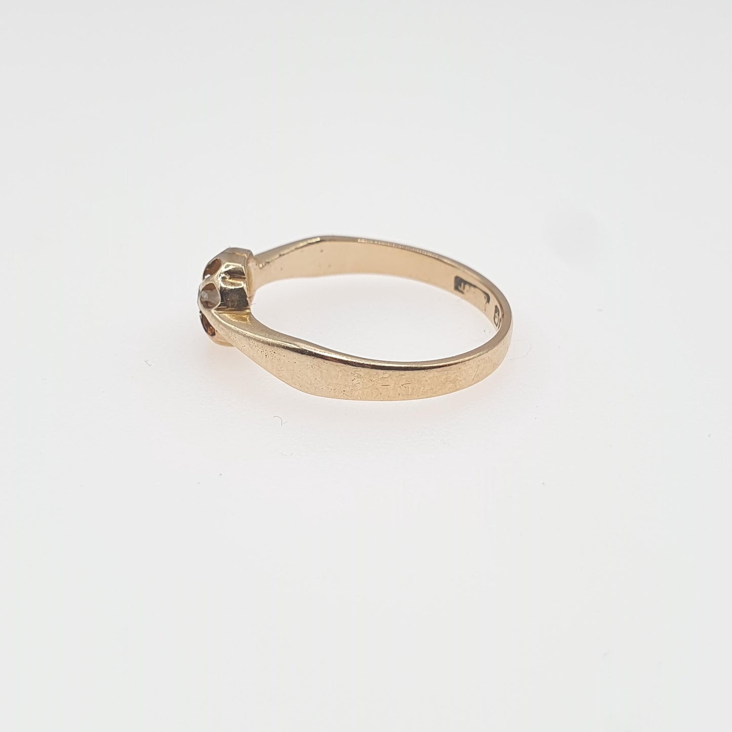 Antique 18k 18ct Gold Diamond Gypsy Ring Solitaire Natural Old Cut 1910 Hallmark Solid 750 Engagement Wedding Vintage