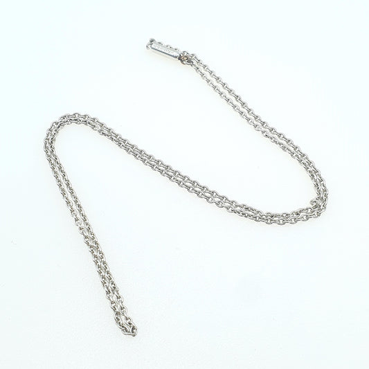 Antique Solid Silver Cable Link Chain Necklace Barrel Clasp Oval Trace Links Womens Vintage Retro Jewelry Jewellery Unisex 42cm 3.26g