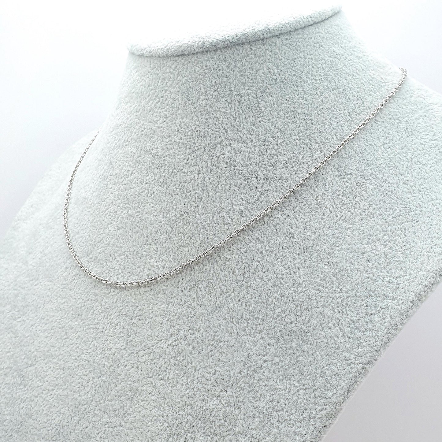 Antique Solid Silver Cable Link Chain Necklace Barrel Clasp Oval Trace Links Womens Vintage Retro Jewelry Jewellery Unisex 42cm 3.26g