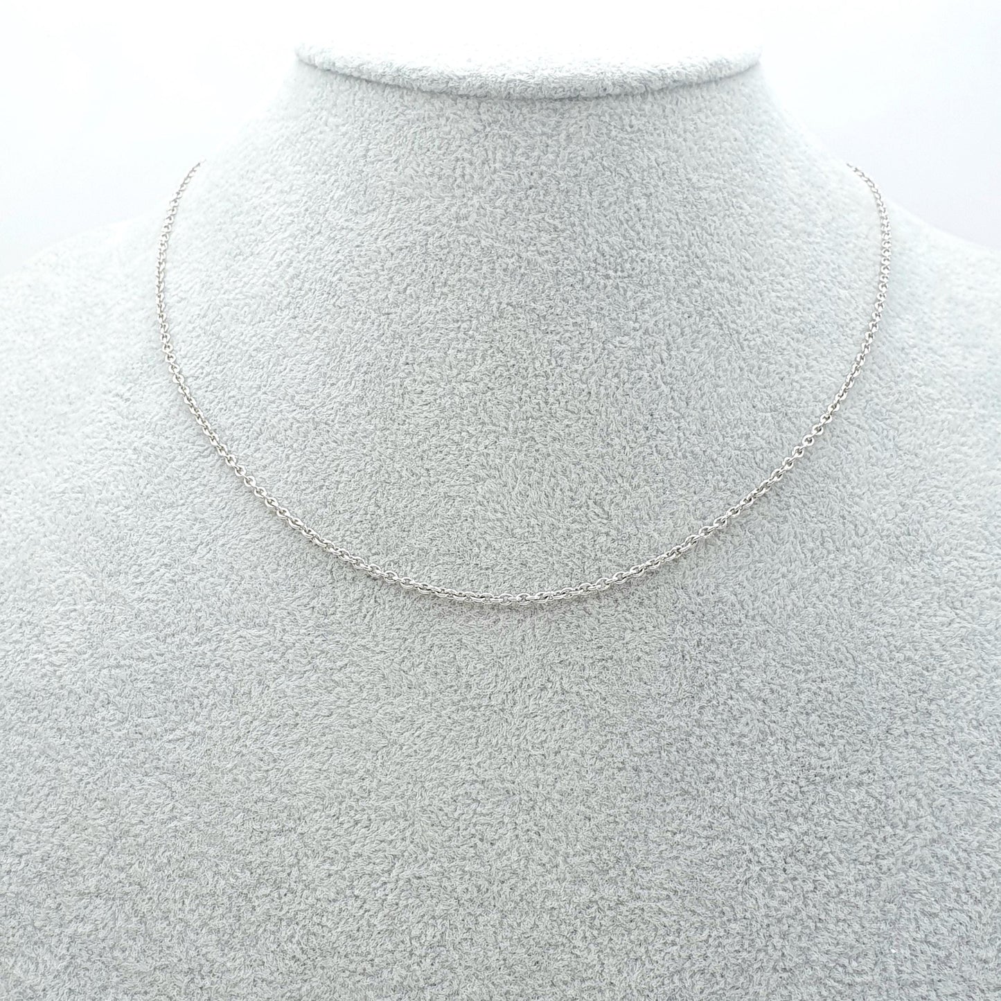 Antique Solid Silver Cable Link Chain Necklace Barrel Clasp Oval Trace Links Womens Vintage Retro Jewelry Jewellery Unisex 42cm 3.26g