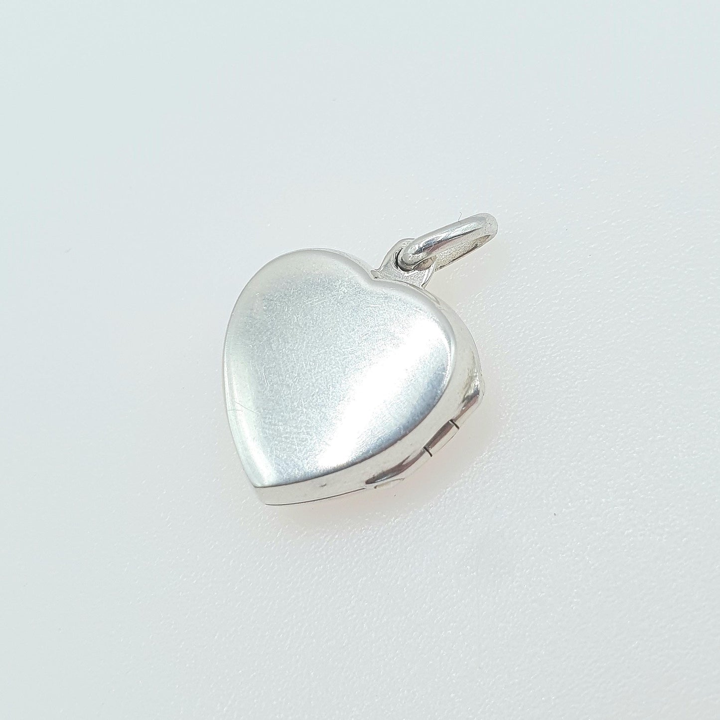Vintage Sterling Silver Ruby Heart Locket Pendant Necklace Genuine Gemstone Picture Photo Keepsake Womens Unisex Jewelry Jewellery