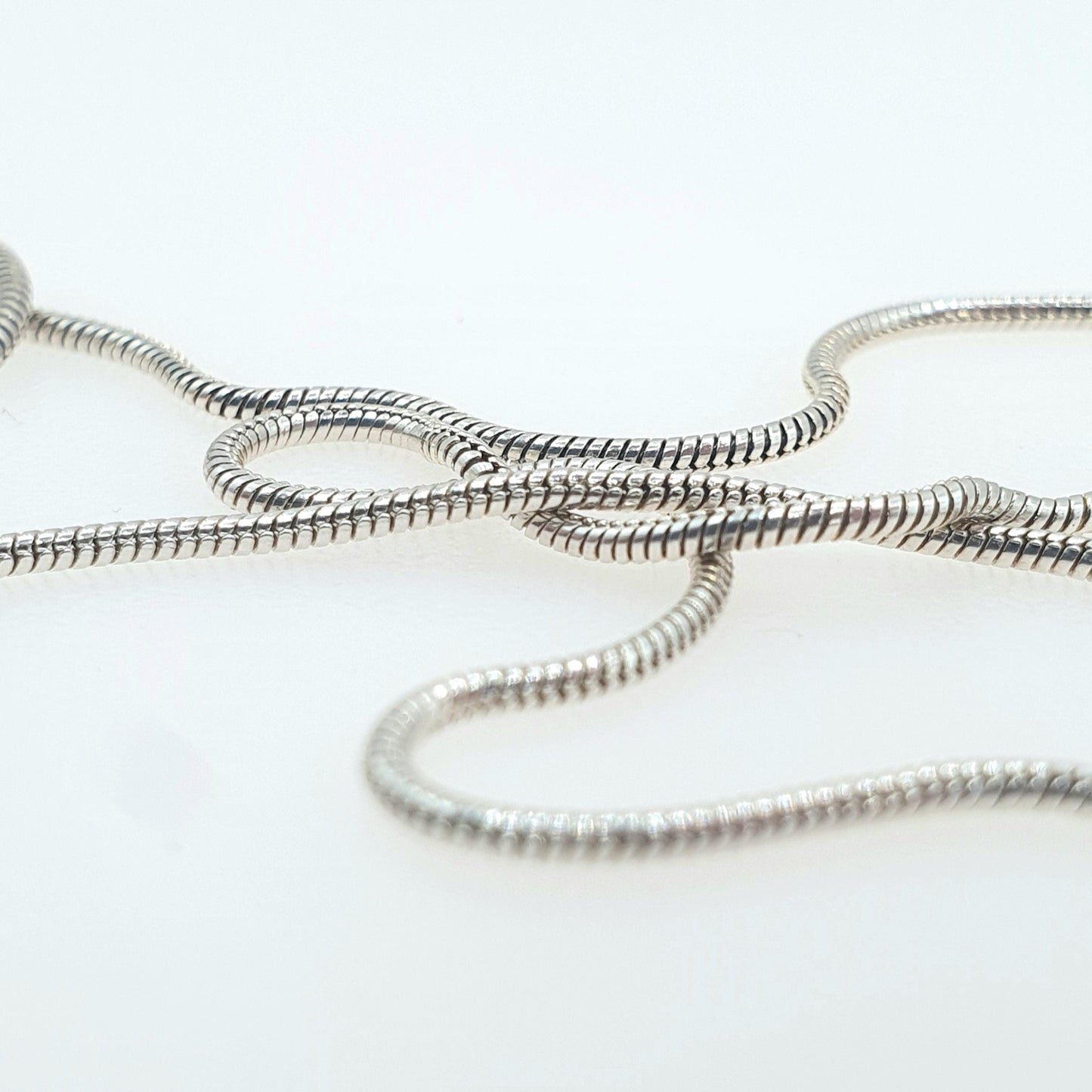 Vintage Sterling Silver Snake Link Chain Necklace 3.67g 49cm Retro Womens Jewelry Jewellery Unisex Minimalistic Simple Dainty