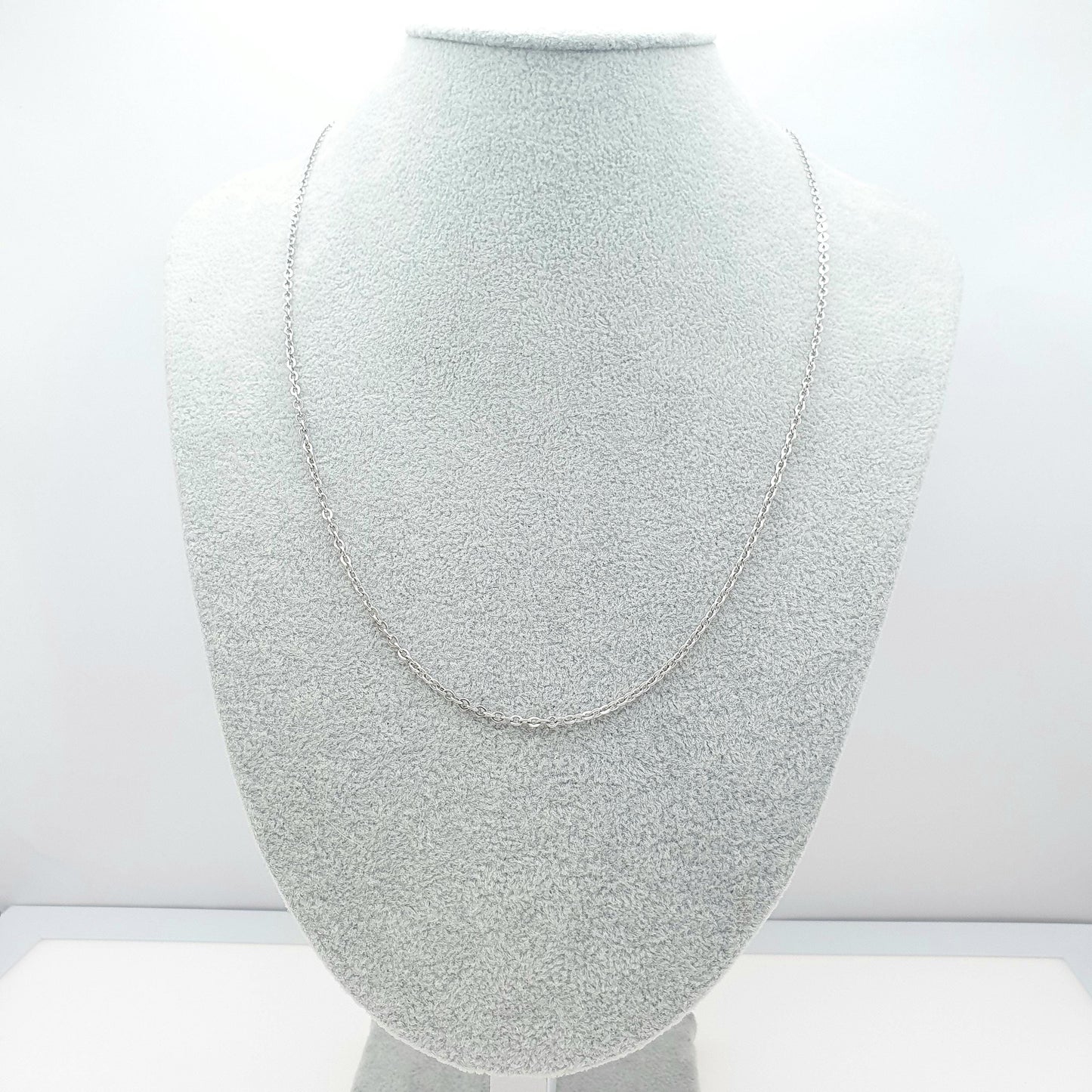 Vintage Sterling Silver Cable Link Chain Necklace Oval Trace Link 5.13g 61cm Long Women Mens Unisex Retro