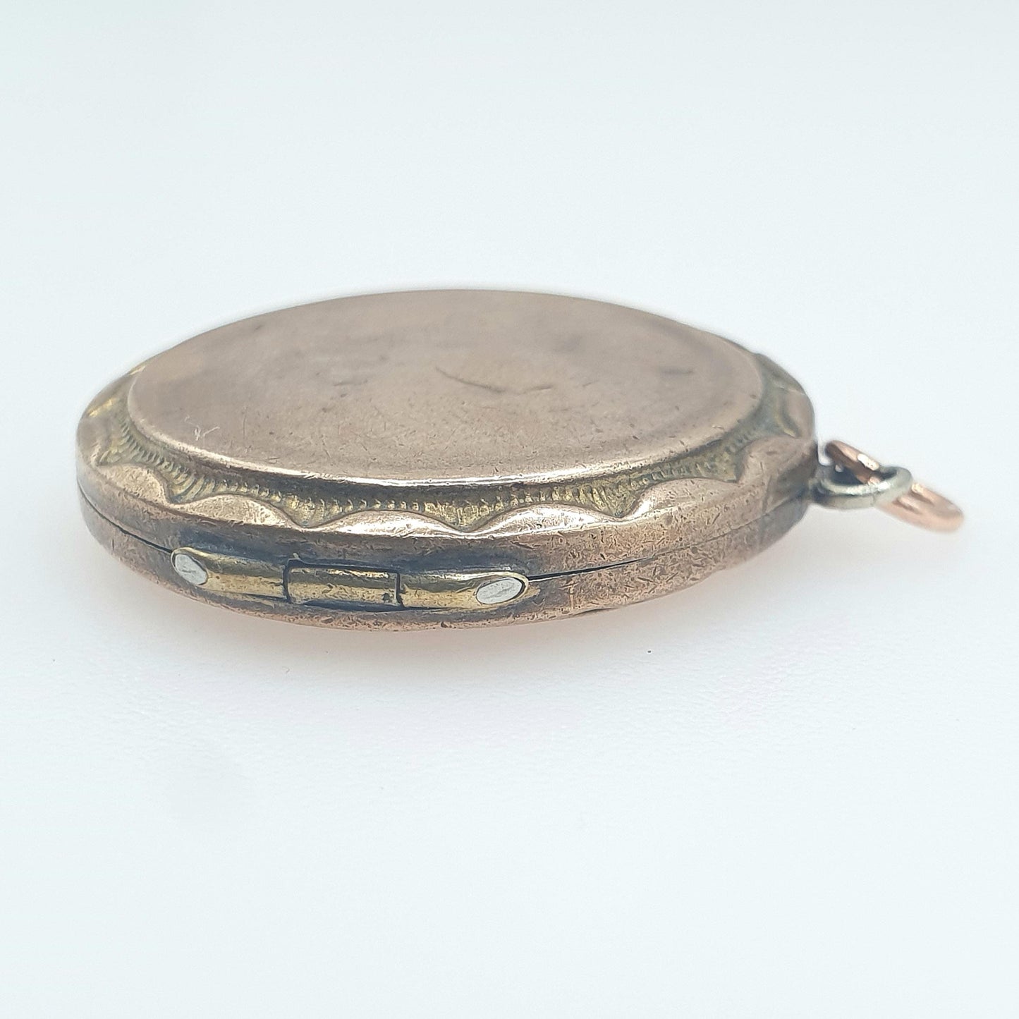 Antique Bird Locket Gold Tone Victorian Necklace Pendant 1800s Hand Engraved Jewellery Jewelry
