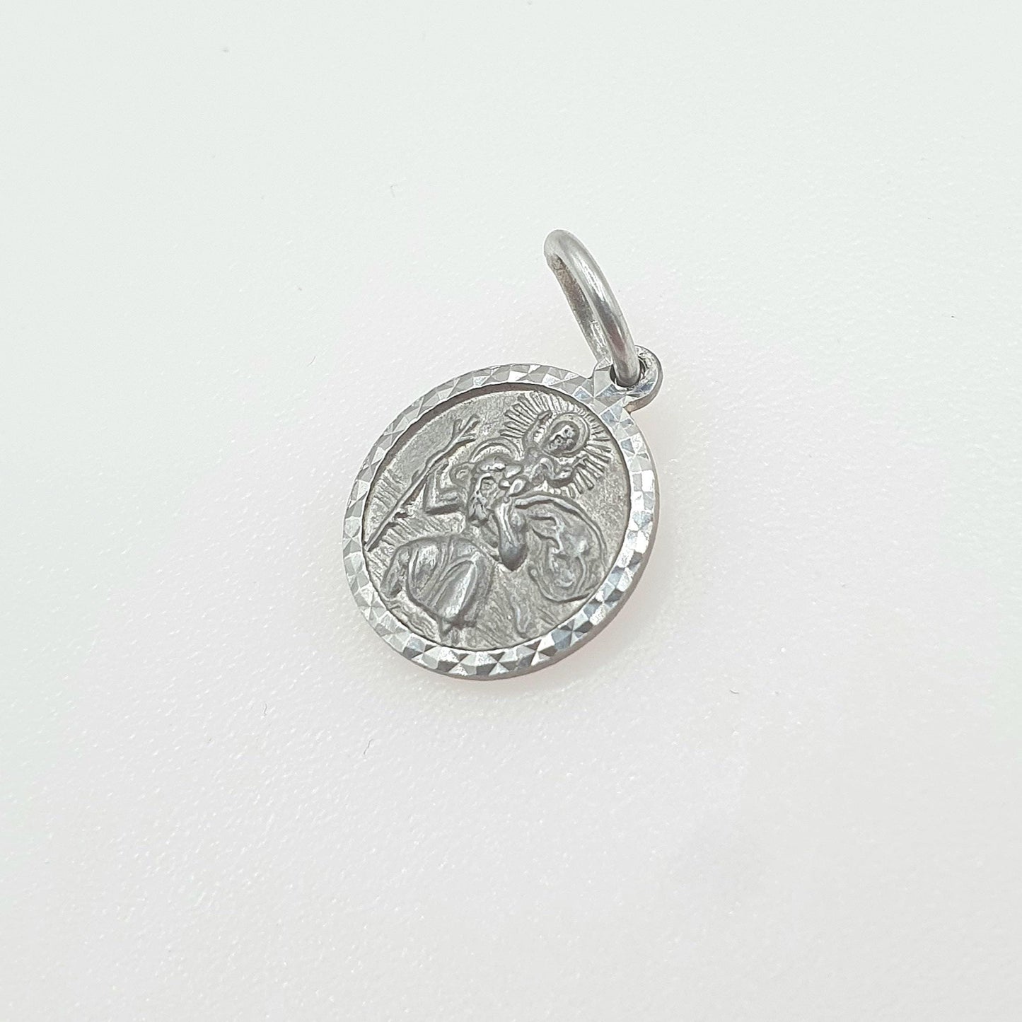 Vintage Sterling Silver GEORG JENSEN Tiny St Christopher Charm Pendant Very Small Jewellery Jewelry Men Women 925 Travel