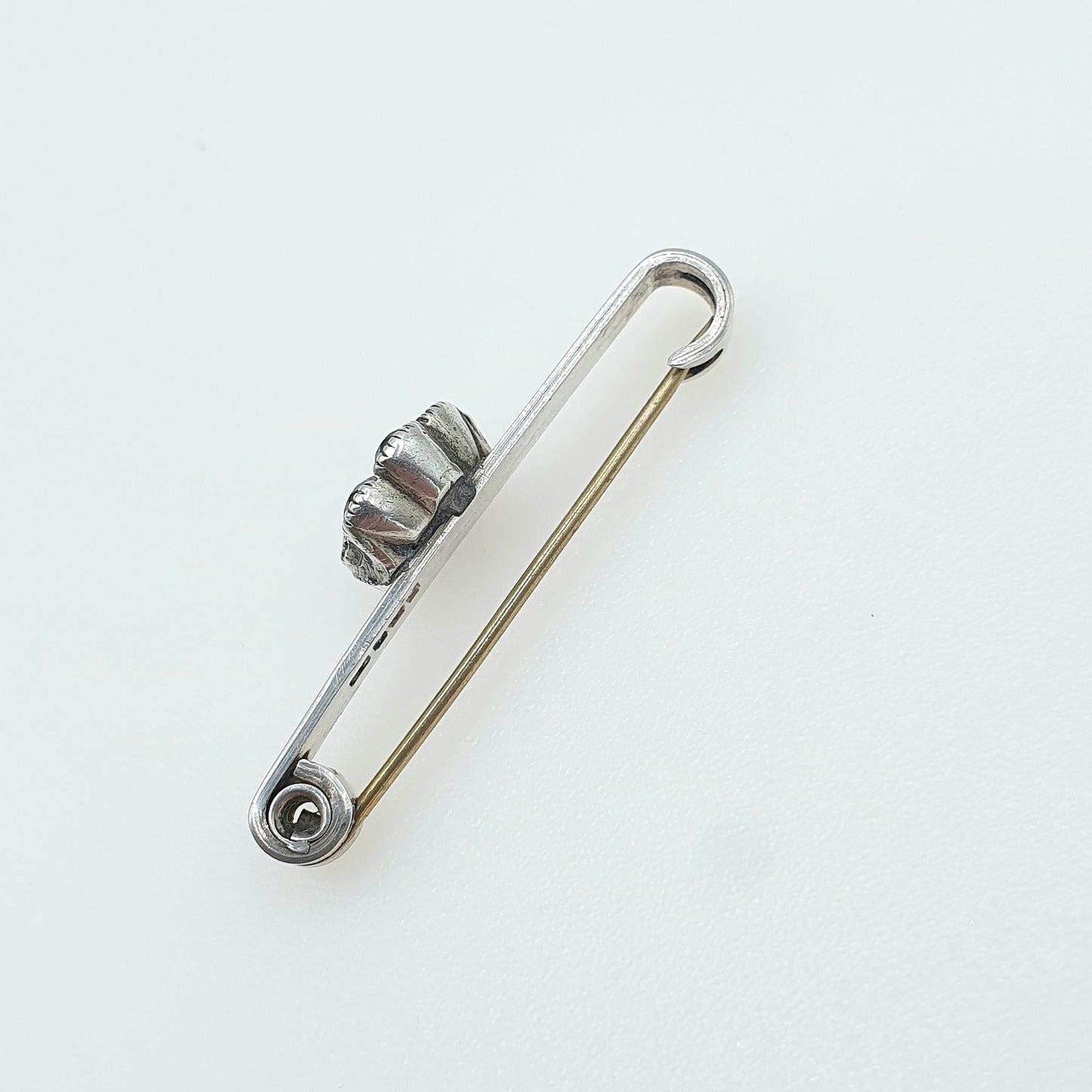 Antique Sterling Silver Black Dot Paste Brooch Georgian Cluster Centre Bar Pin Vintage Womens Jewelry Jewellery