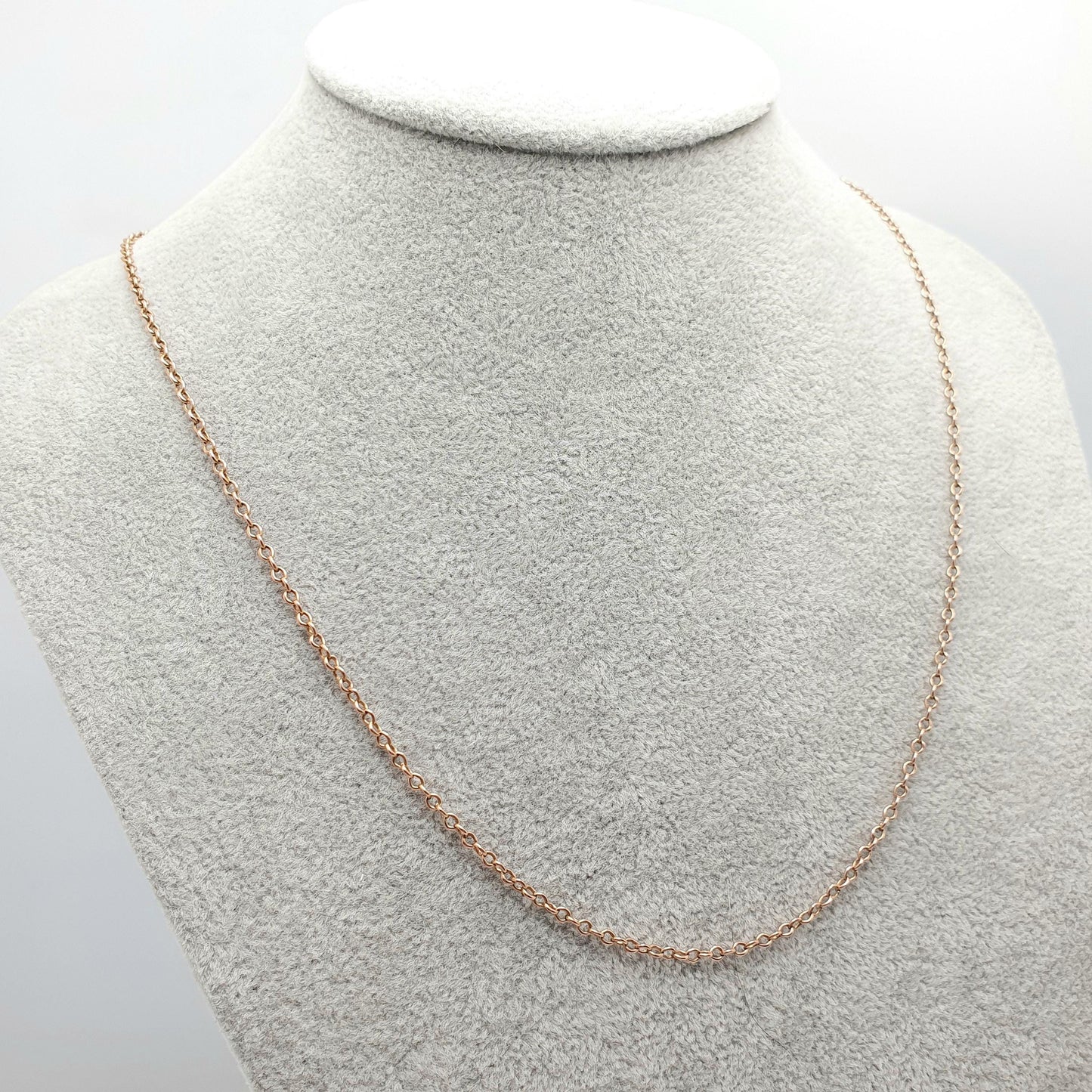 Antique 9ct 9k Rose Gold Chain Necklace Cable Trace Link Victorian 54cm 21.2" 5.42g Solid 9kt 375 Vintage Jewelry Jewelry