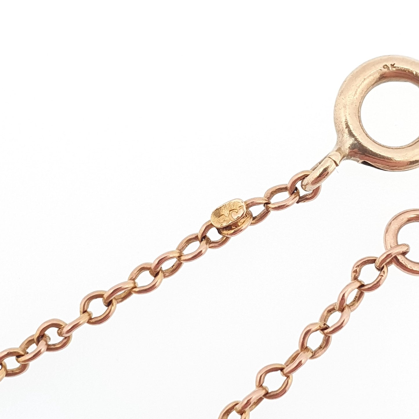Antique 9ct 9k Rose Gold Chain Necklace Cable Trace Link Victorian 54cm 21.2" 5.42g Solid 9kt 375 Vintage Jewelry Jewelry