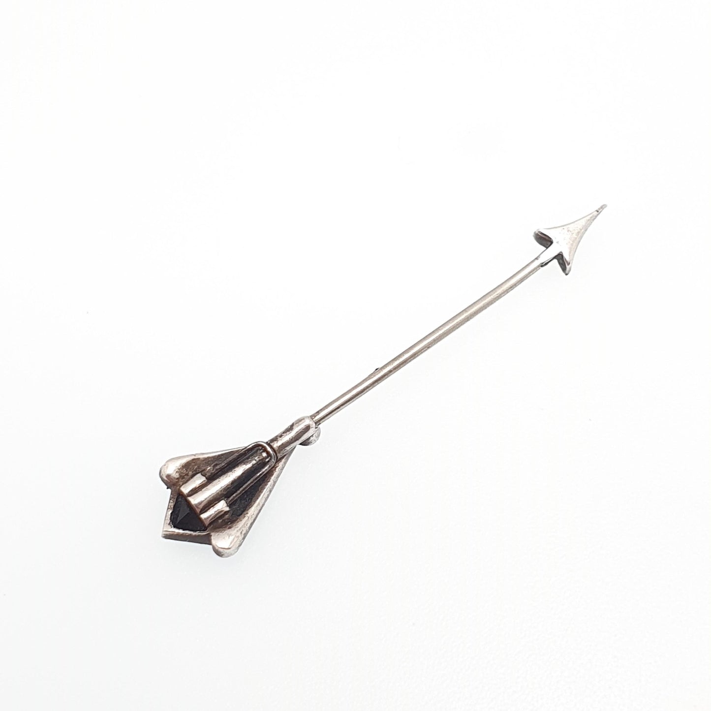 Antique Victorian Solid Silver Diamond Paste Arrow Stick Pin Lapel Genuine Vintage Lapel Jacket Coat Gents Mens Jewelry