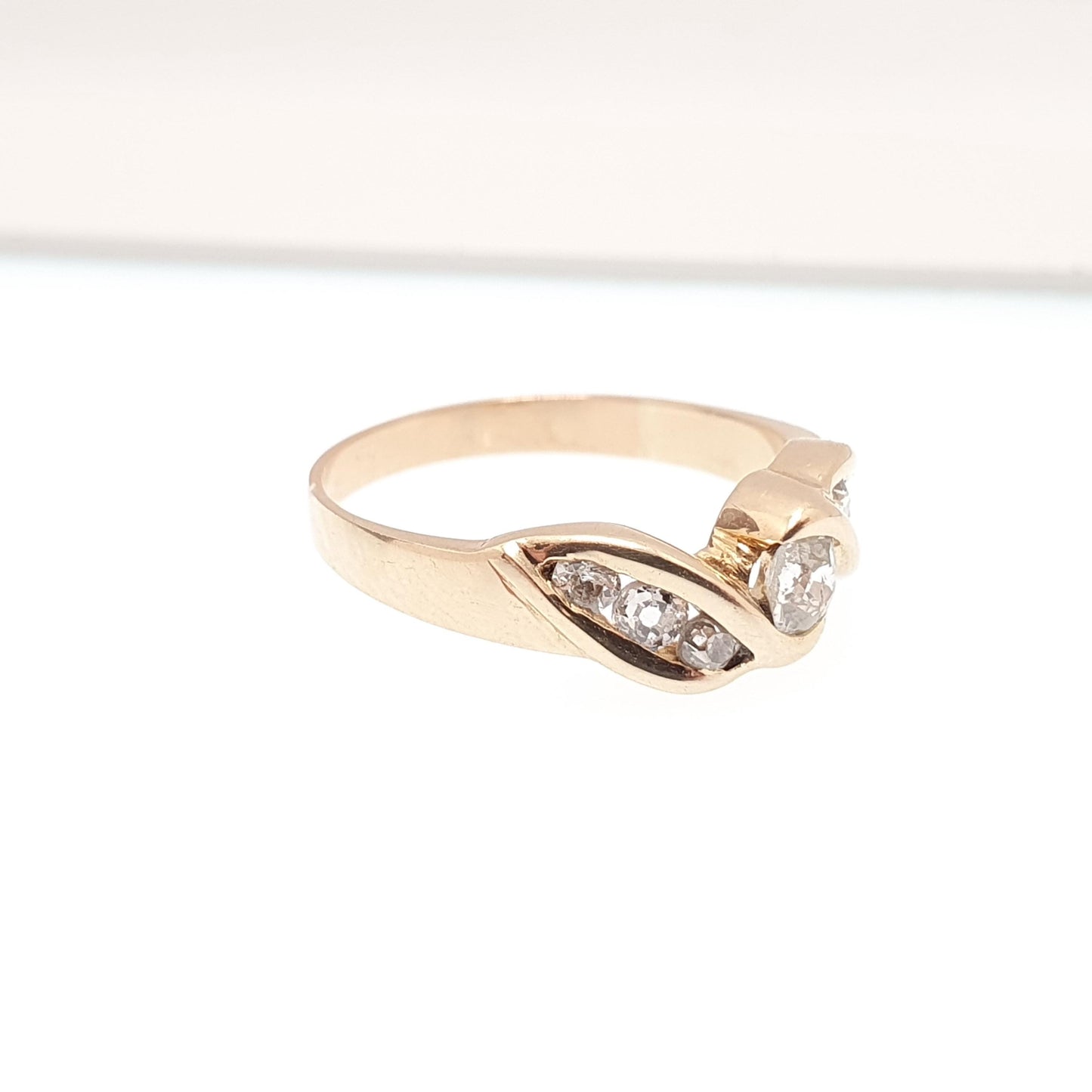 Antique Old Cut Diamond 18k 18ct Gold Ring Vintage Creation 0.5ct Natural Diamonds Solid 750 Engagement Wedding Jewelry