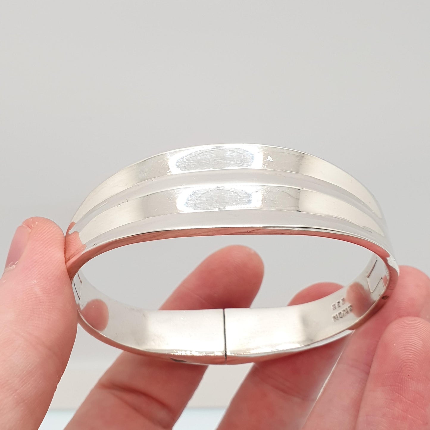 Vintage Sterling Silver EXIGN Bangle Swedish Bracelet Solid 925 Sweden 2000 Hallmark 55.77g Scandinavian Modernist Womens Jewelry Jewellery