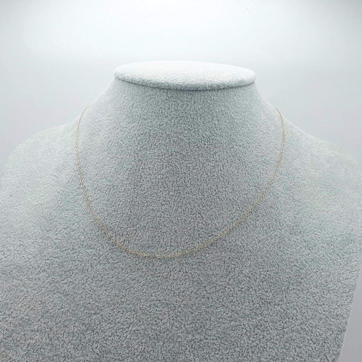 Vintage 9ct Gold Cable Link Chain Necklace Fine Trace Link Oval Solid 9k 9kt 0.37g 41cm Jewelry Jewellery