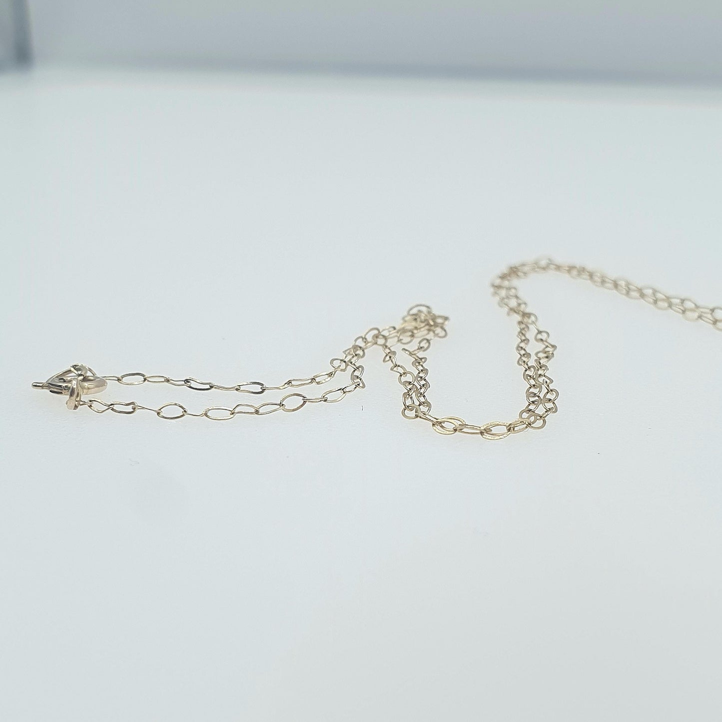 Vintage 9ct Gold Cable Link Chain Necklace Fine Trace Link Oval Solid 9k 9kt 0.37g 41cm Jewelry Jewellery