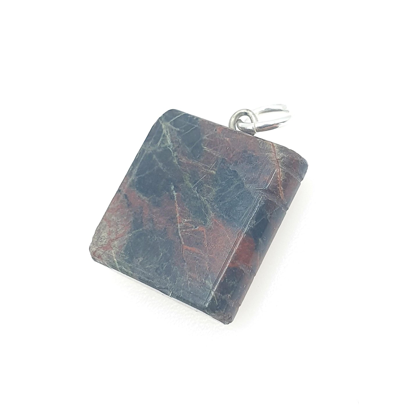 Antique Victorian Bloodstone Book Bible Charm Pendant Genuine Quartz Gemstone Base Metal Vintage 1800s Jewelry Jewellery